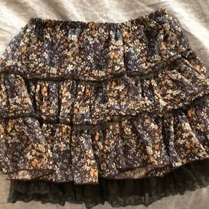 Brown floral skirt